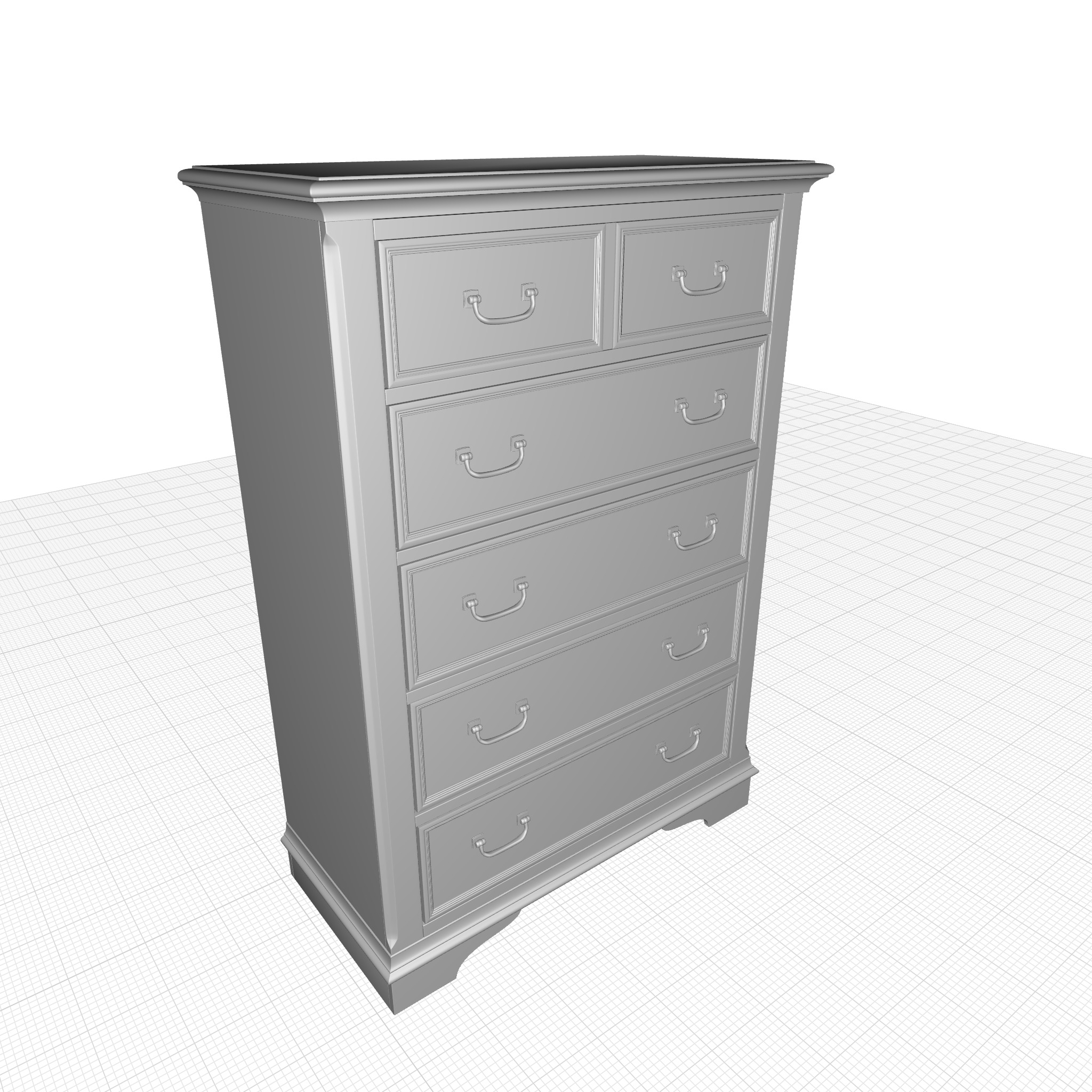 Kelton  Destin Drawer Chest Antique White 3D model_6