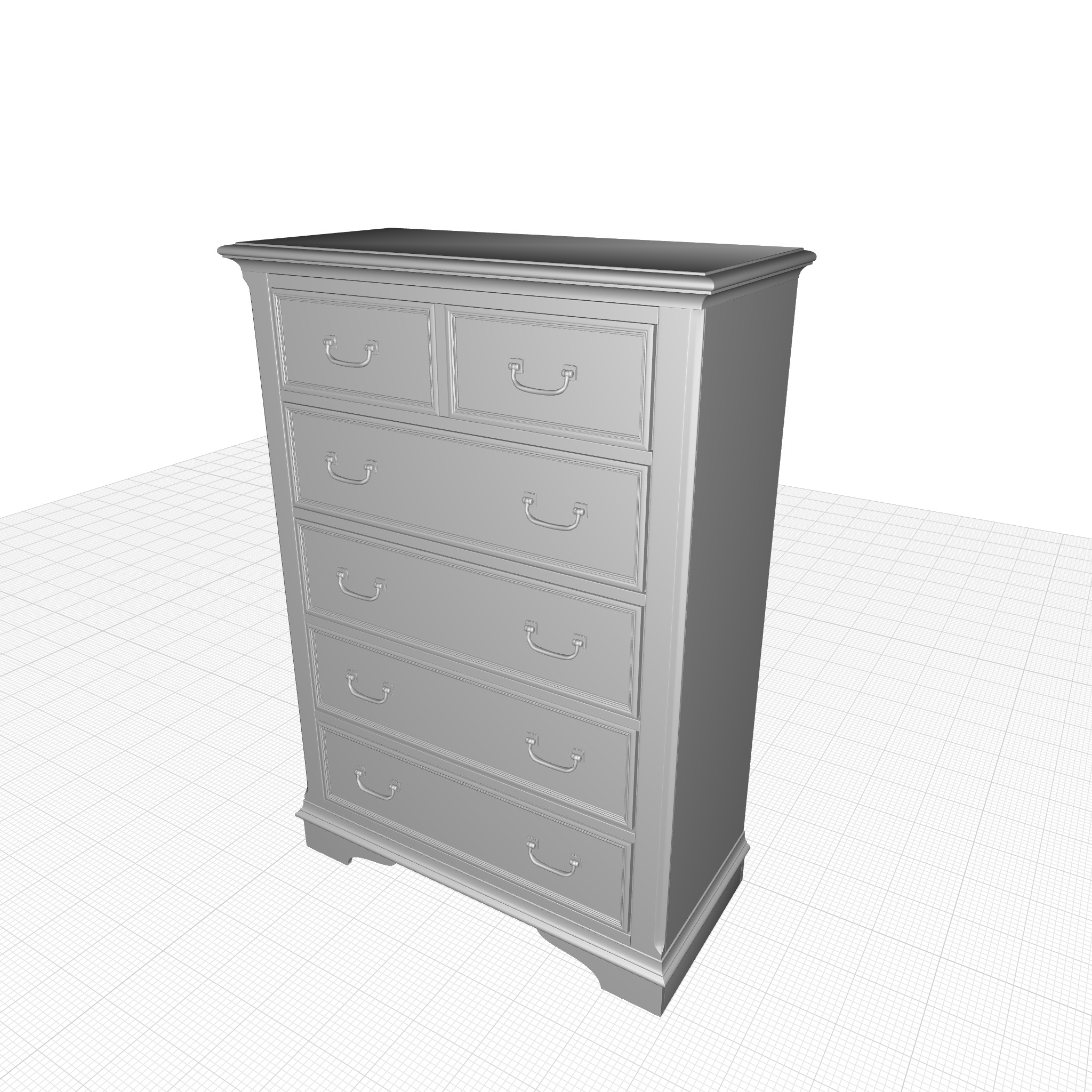 Kelton  Destin Drawer Chest Antique White 3D model_3