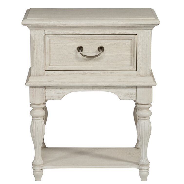 Kelton Drawer Nightstand Antique White 3D model_2