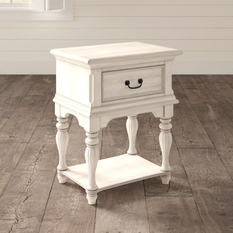 Kelton Drawer Nightstand Antique White 3D model_7