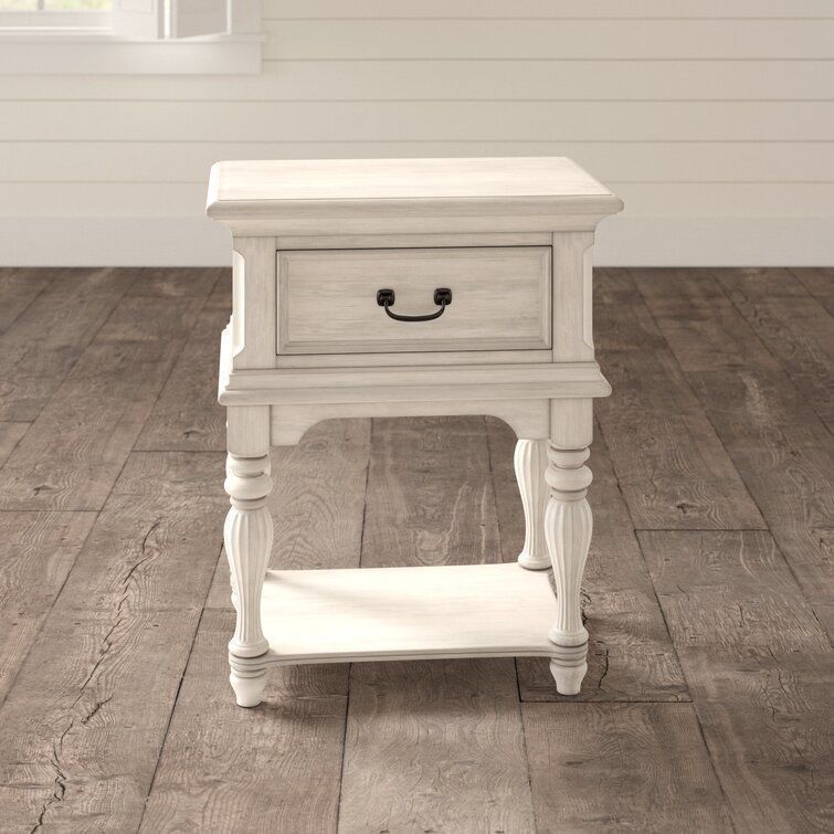 Kelton Drawer Nightstand Antique White 3D model_6