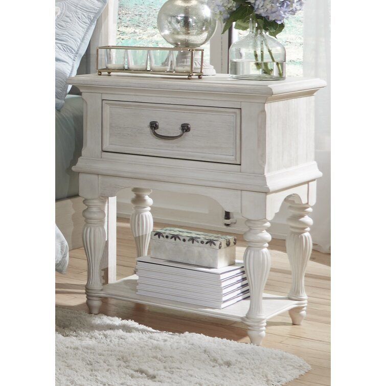 Kelton Drawer Nightstand Antique White 3D model_10