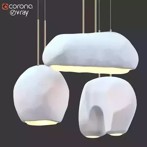 Moonstone collection 1 pendant lamp with two balls hanging from it