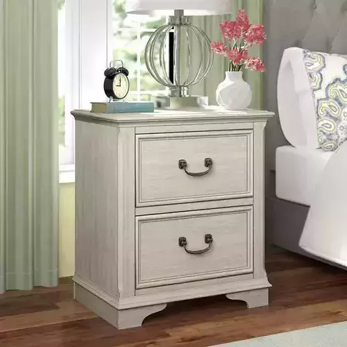 Kelton II Drawer Nightstand Antique White 3D model