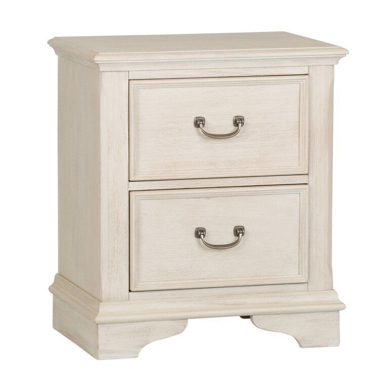 Kelton II Drawer Nightstand Antique White 3D model_1