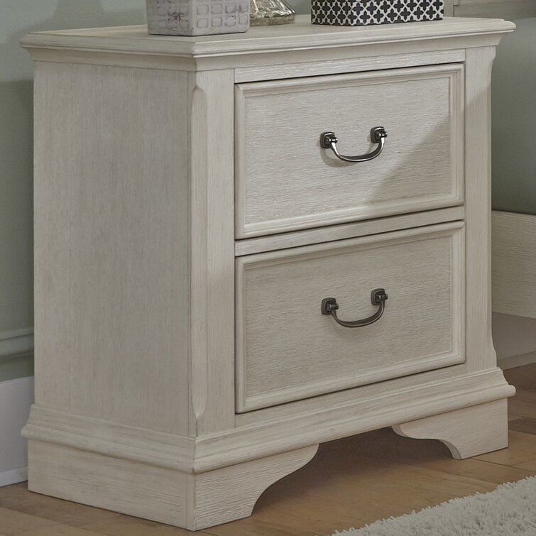 Kelton II Drawer Nightstand Antique White 3D model_12