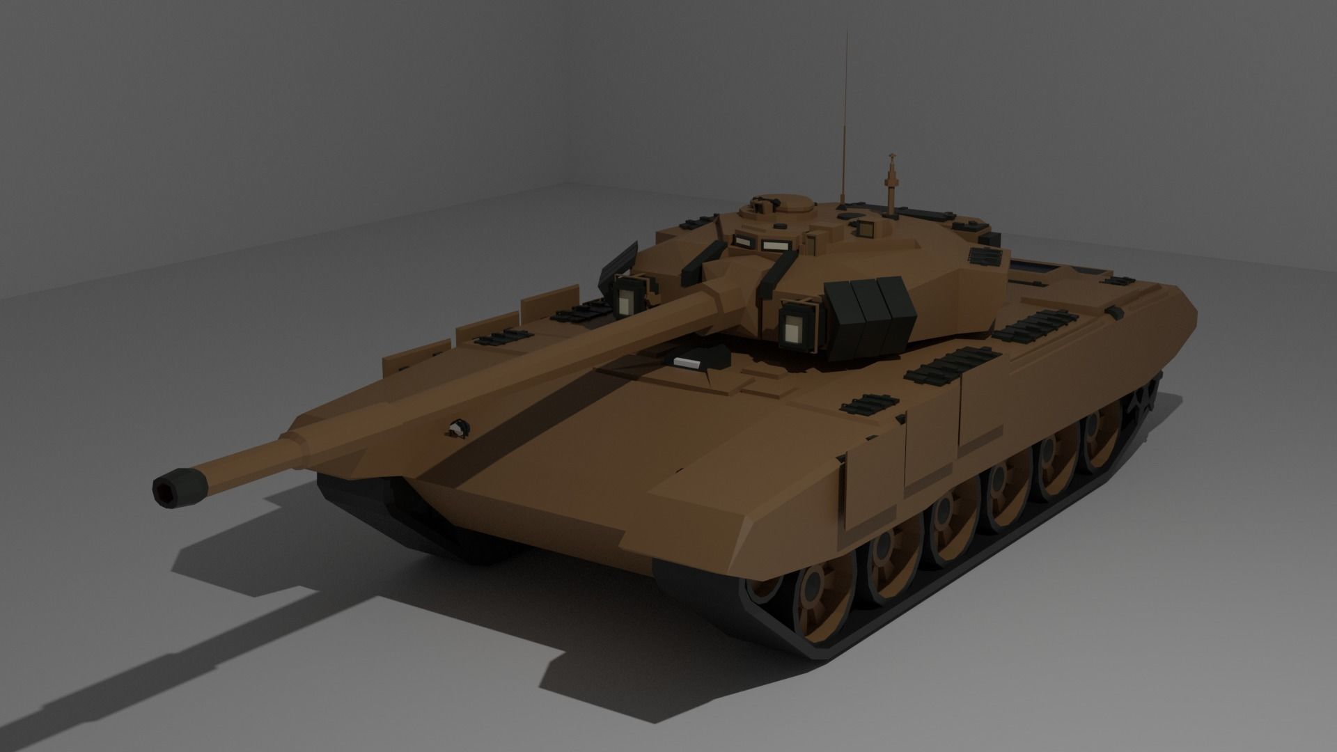 Russian Military Vehicles Tank T90 Low-poly 3D model Low-poly 3D model_4