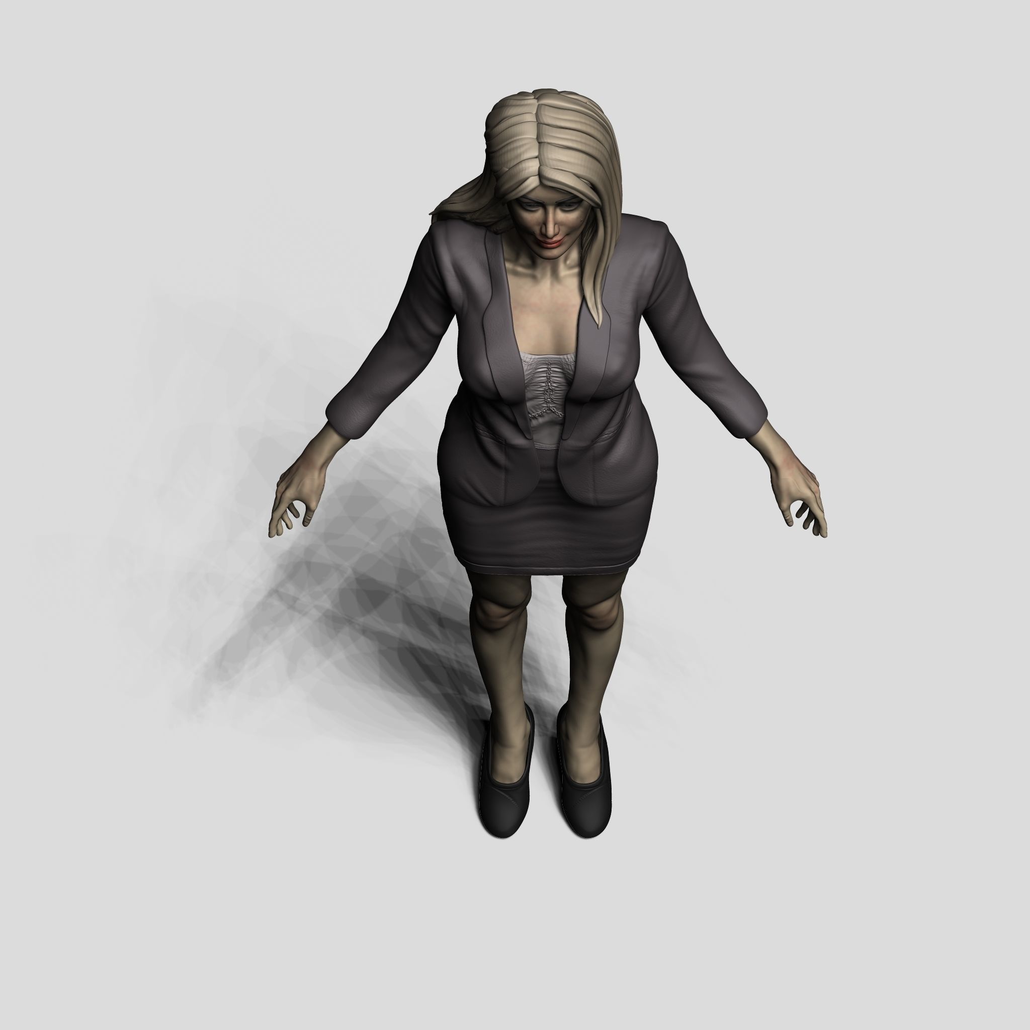 Office Gril 3D model_7