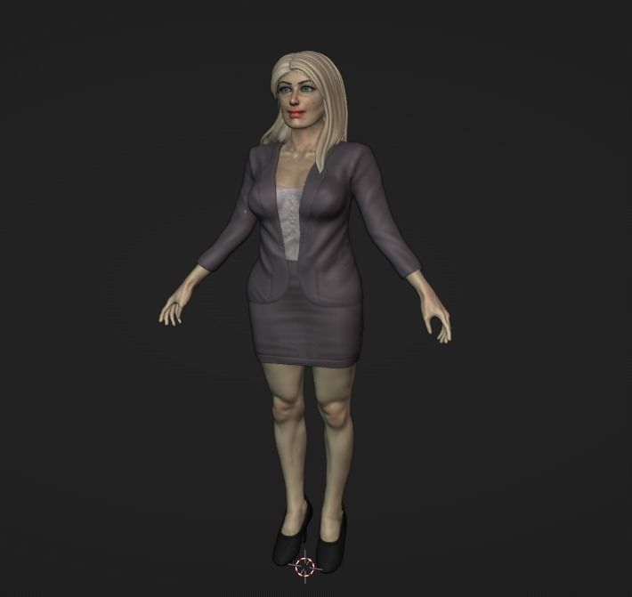 Office Gril 3D model_16