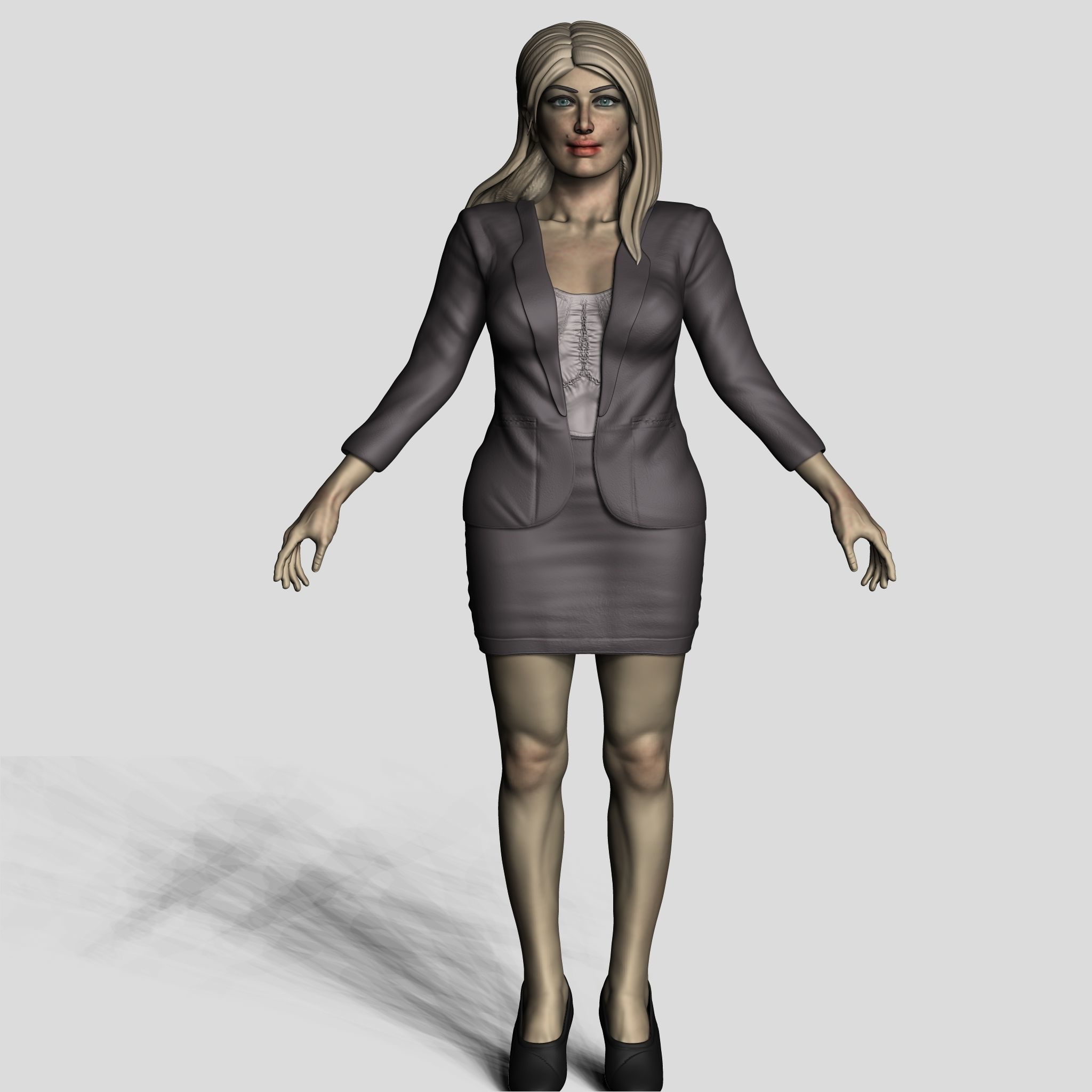 Office Gril 3D model_1