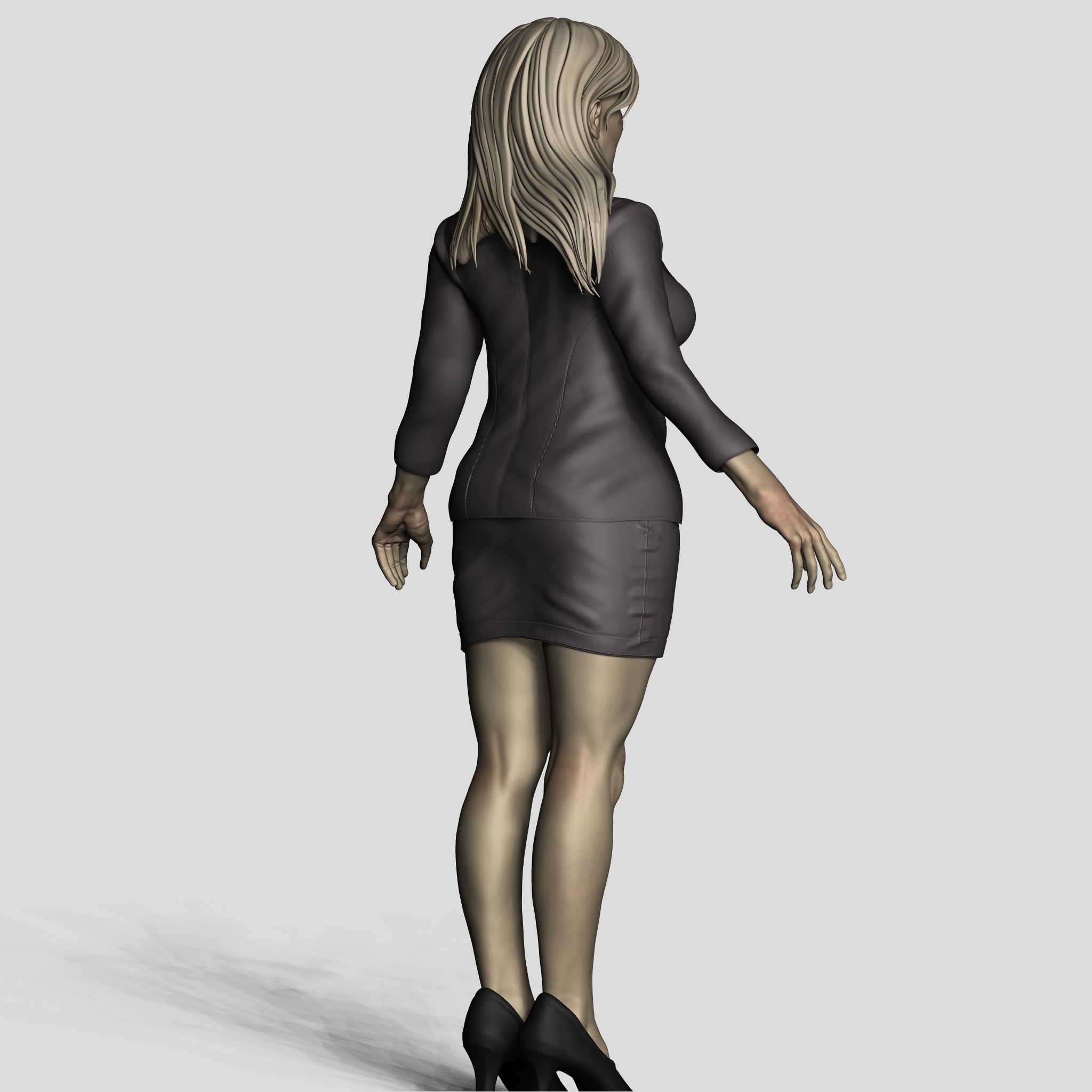 Office Gril 3D model_6