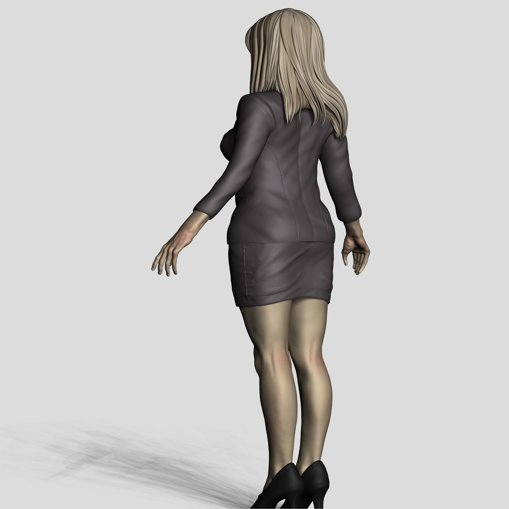 Office Gril 3D model_5