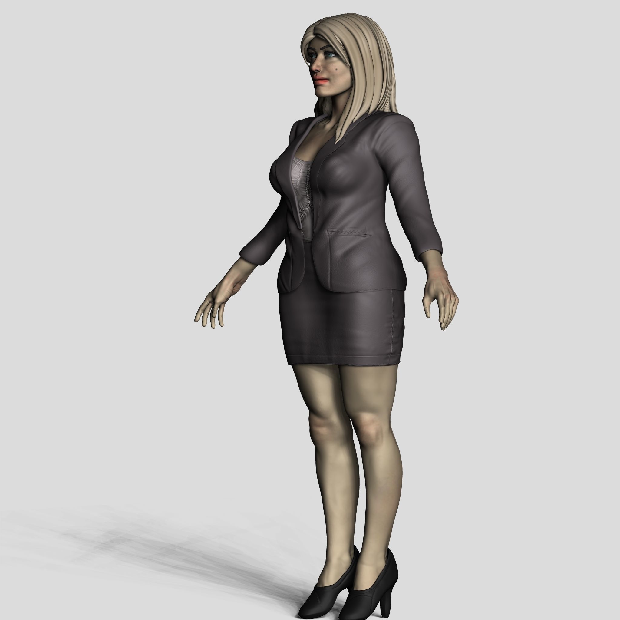 Office Gril 3D model_2