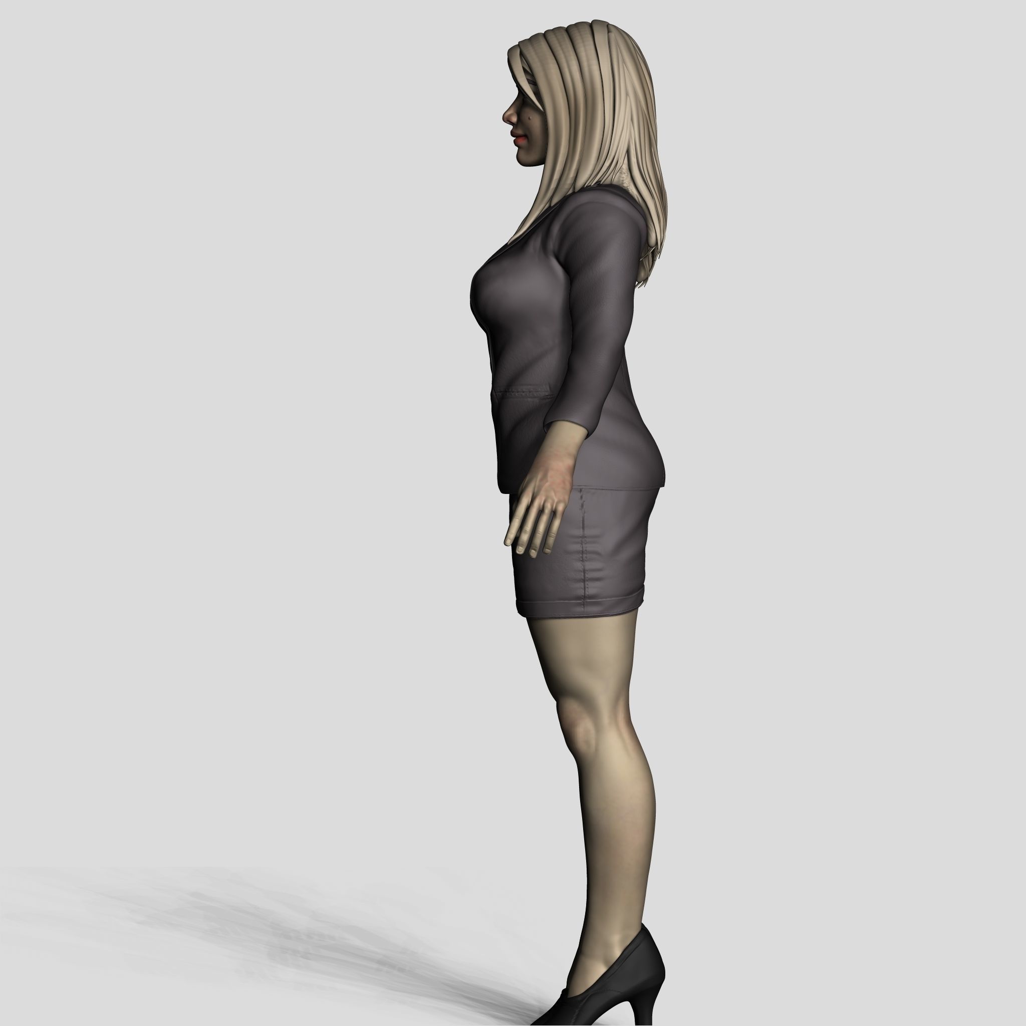 Office Gril 3D model_3