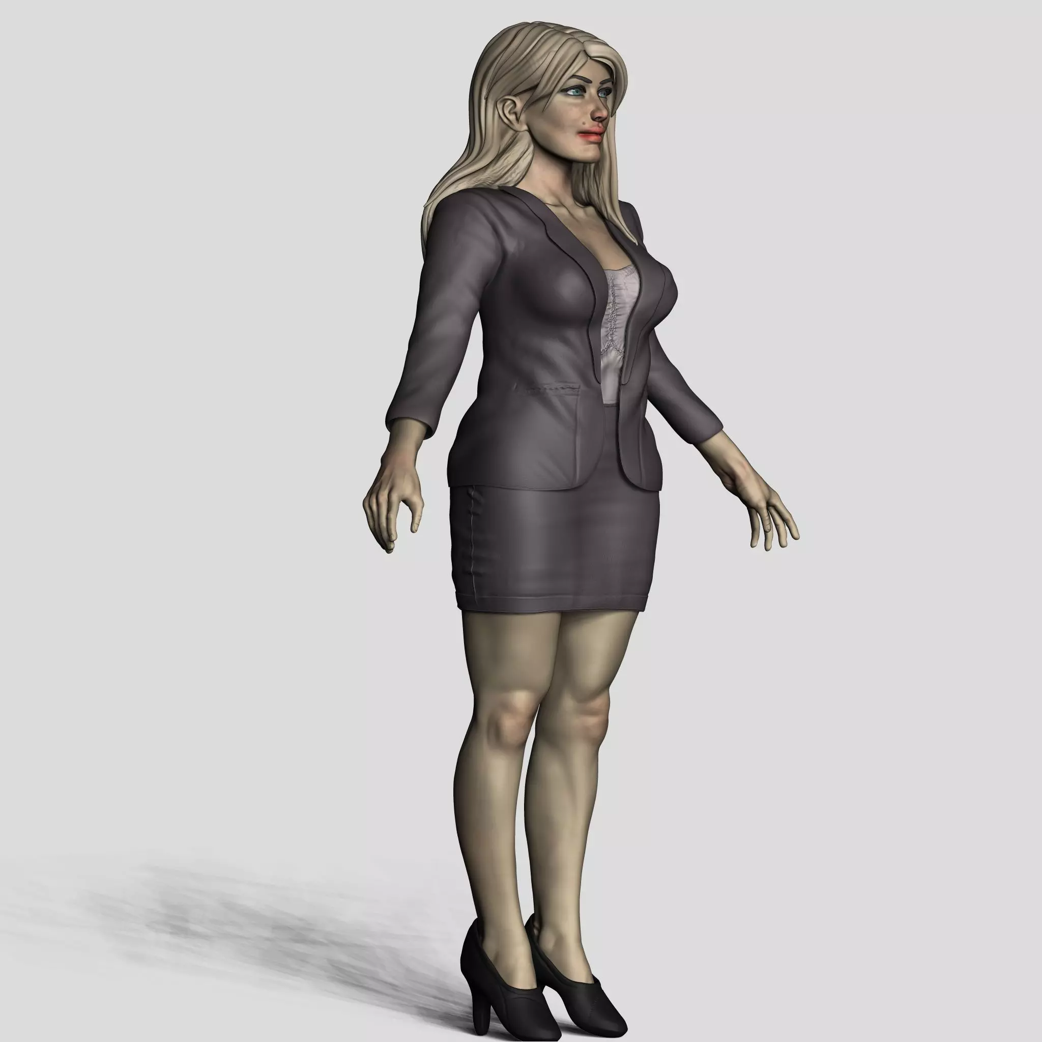 Office Gril 3D model_0