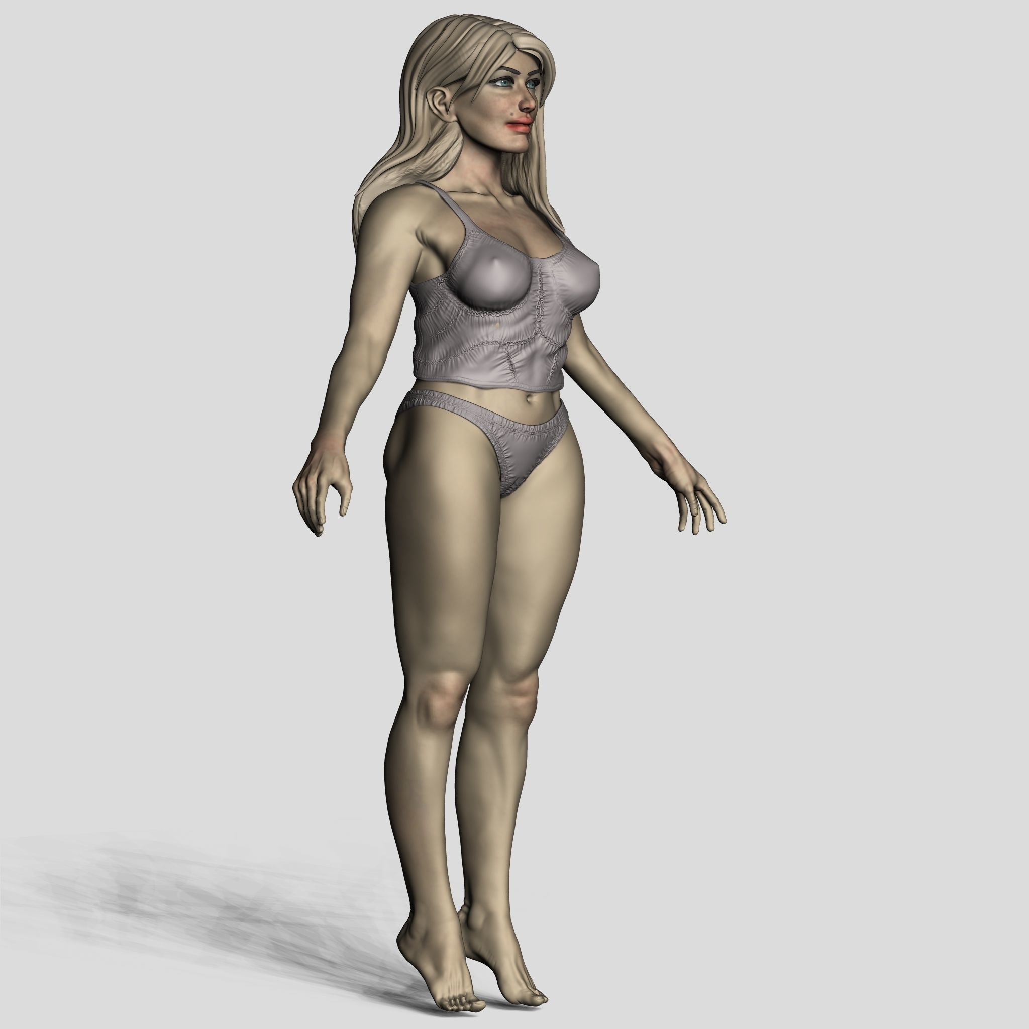 Office Gril 3D model_8