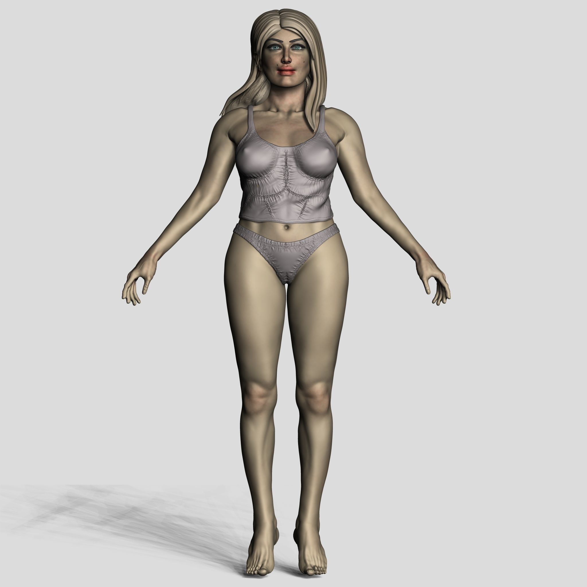 Office Gril 3D model_9