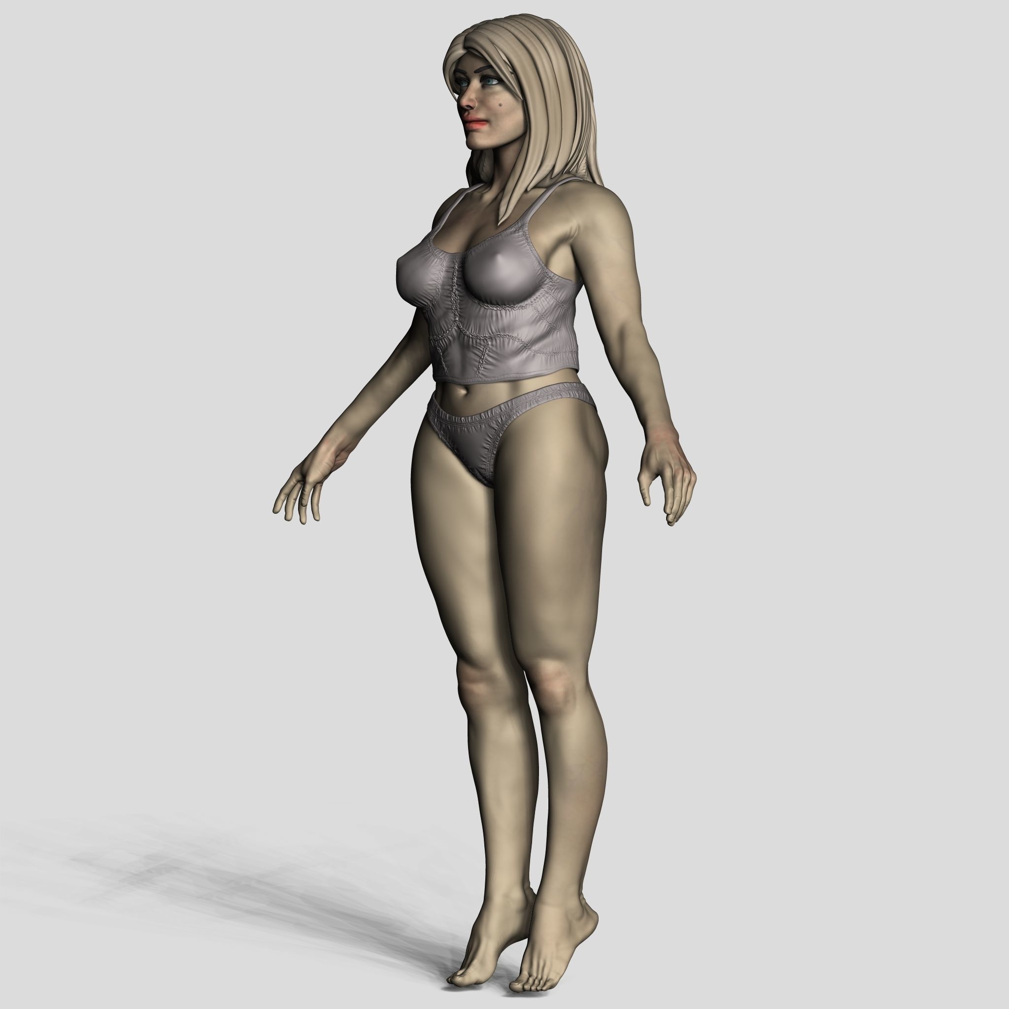 Office Gril 3D model_10