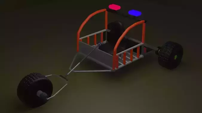 Bugys police car with trailer Free 3D model