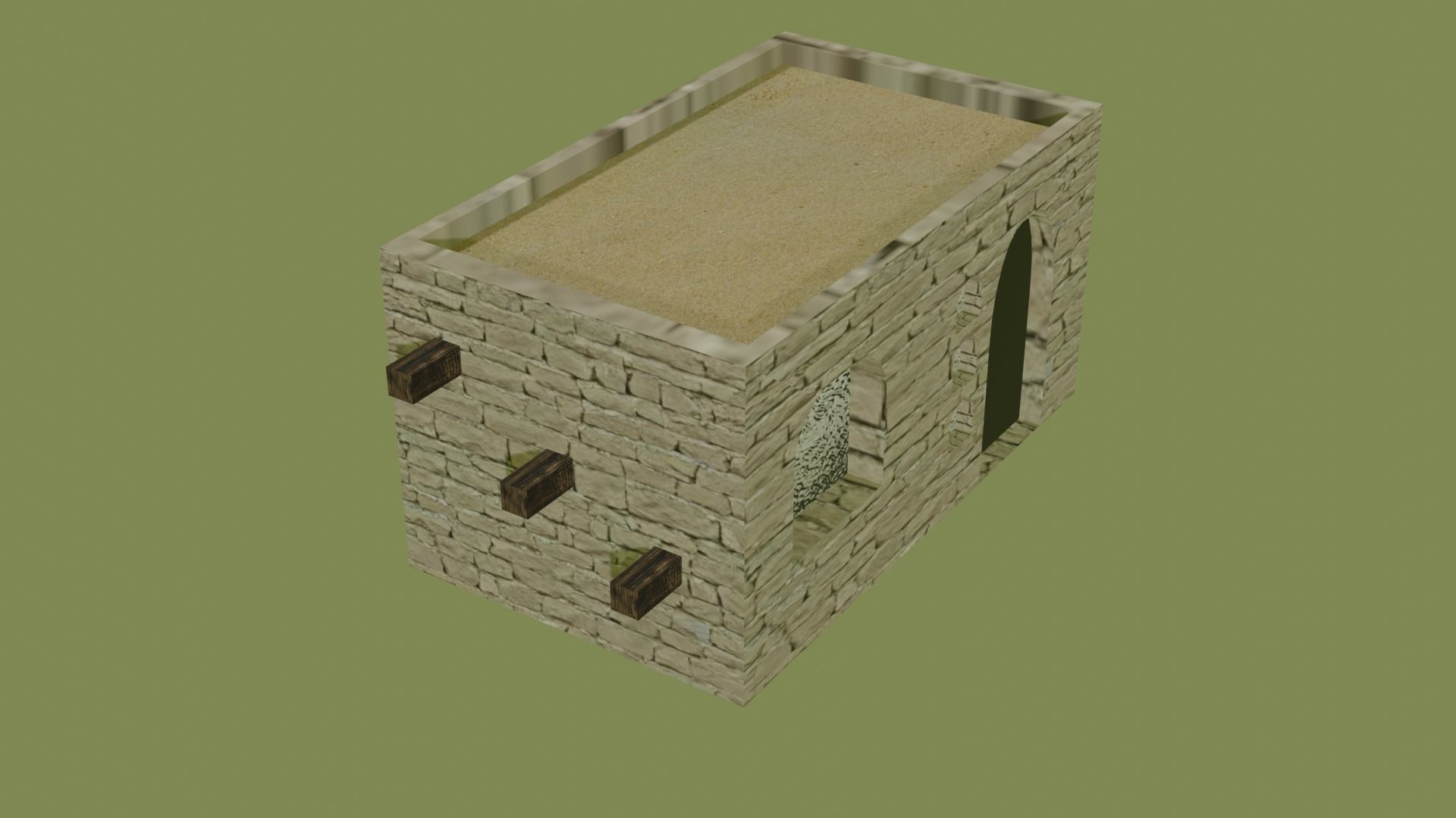 House in the desert Low-poly 3D model_7