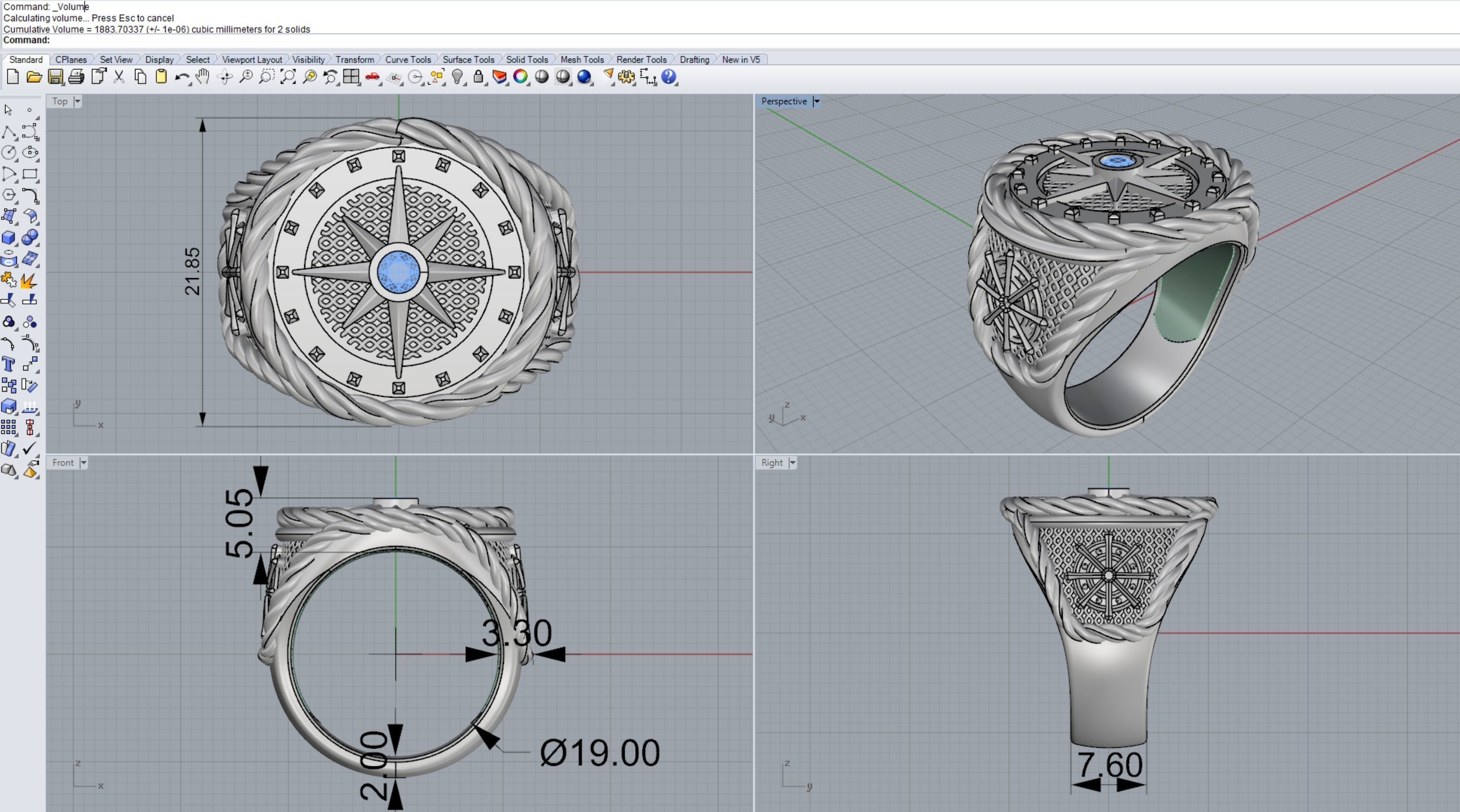 Signet Ring 3D print model_5