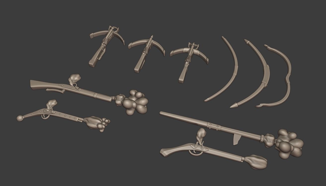 European Medieval Renaissance Weapons Missiles Weapons 3D print model_1