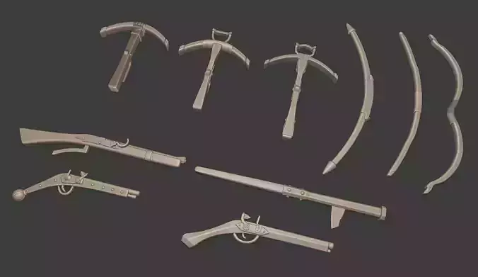 European Medieval Renaissance Weapons Missiles Weapons 3D print model