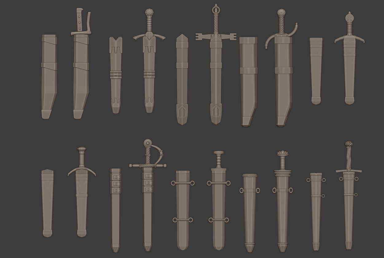 100Plus European Renaissance Weapons Complete 3D print model_18
