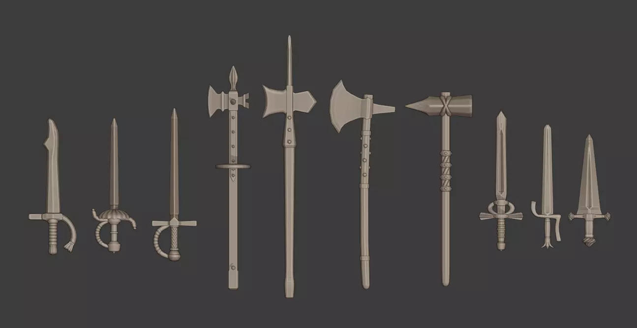 100Plus European Renaissance Weapons Complete 3D print model_0