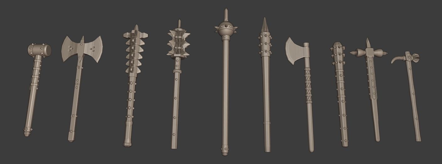 100Plus European Renaissance Weapons Complete 3D print model_23
