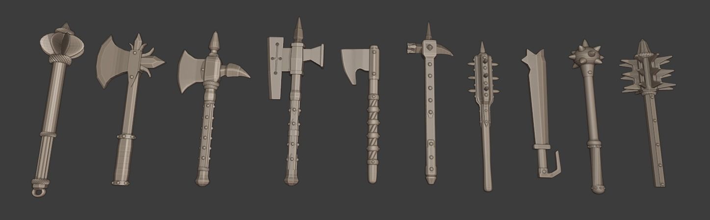 100Plus European Renaissance Weapons Complete 3D print model_11