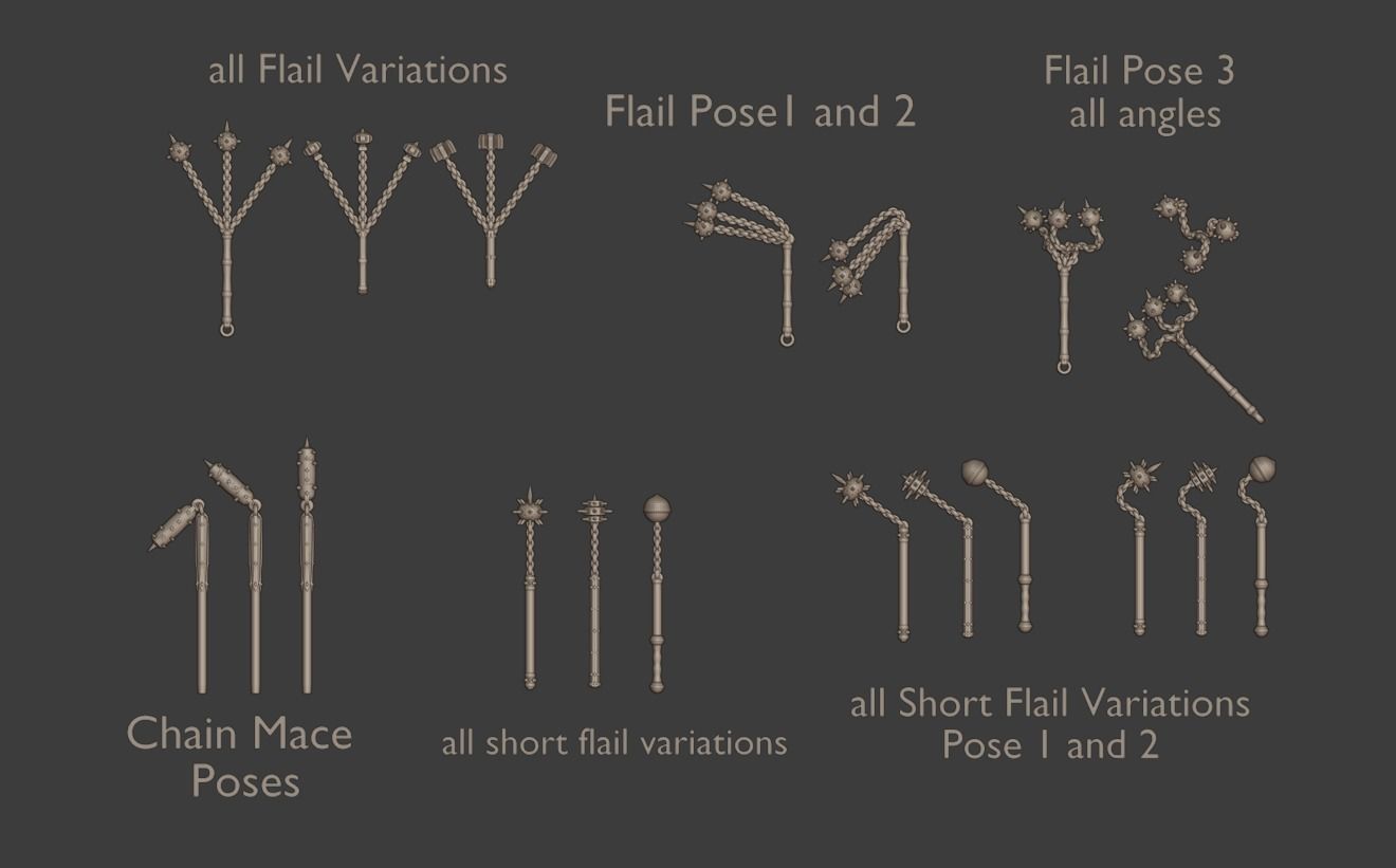 100Plus European Renaissance Weapons Complete 3D print model_8
