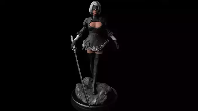 Nier Automata Low-poly 3D model
