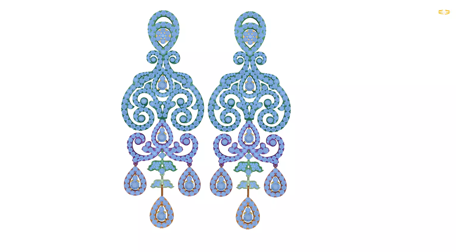 earring pair of earrings 3D print model_0