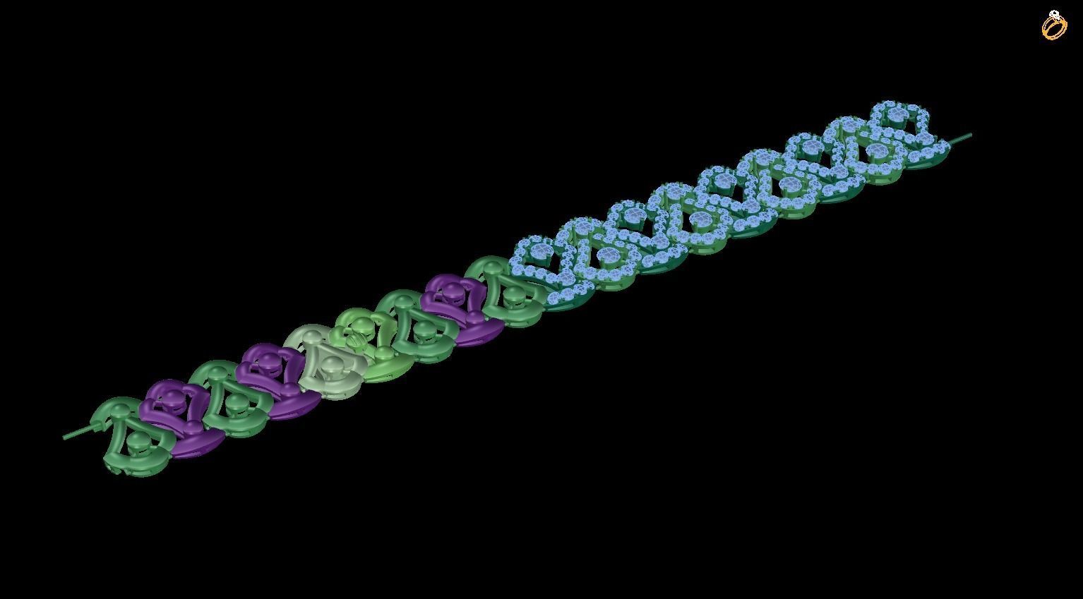 bracelet molecular structure of polymer chain 3D print model_1