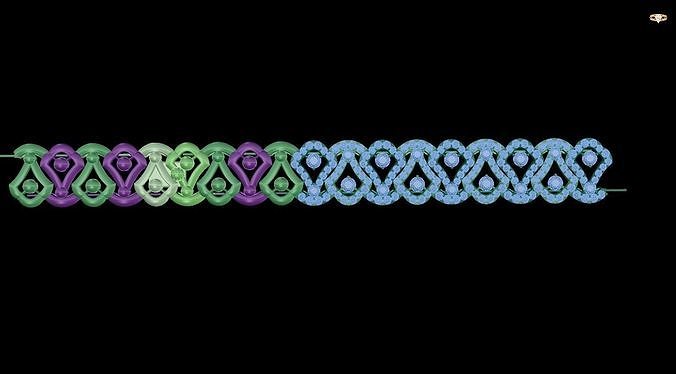 bracelet molecular structure of polymer chain 3D print model