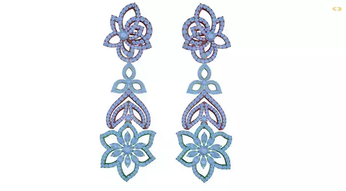 earring pair of earrings with flowers