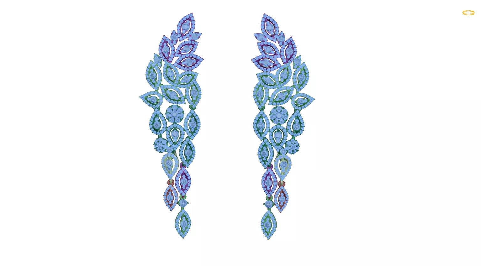 earring pair of earrings with leaves 3D print model