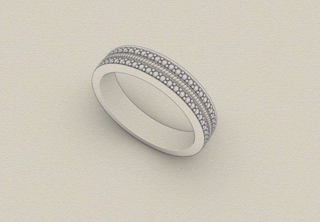 Model 708 8 US Size Ring Auger Pave Diamond 3D print model_9
