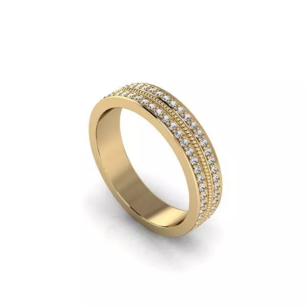 Model 708 8 US Size Ring Auger Pave Diamond 3D print model_0