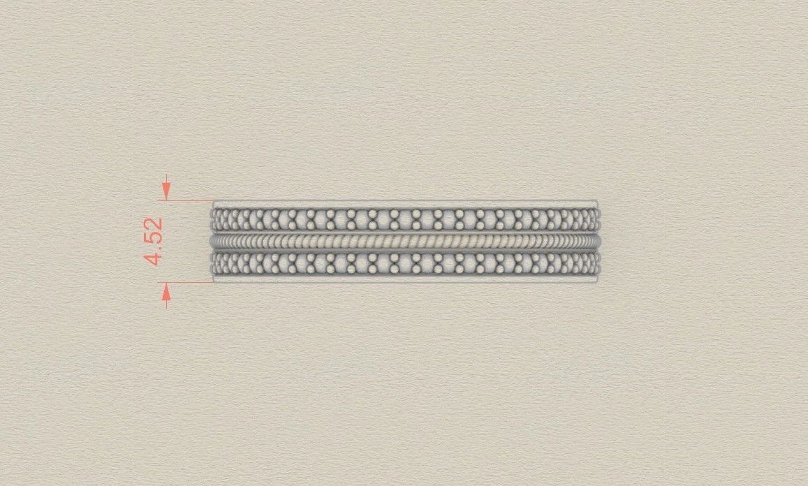 Model 708 8 US Size Ring Auger Pave Diamond 3D print model_6