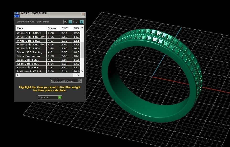 Model 708 8 US Size Ring Auger Pave Diamond 3D print model_13