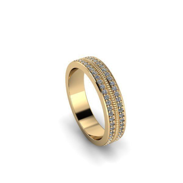 Model 708 8 US Size Ring Auger Pave Diamond 3D print model_3