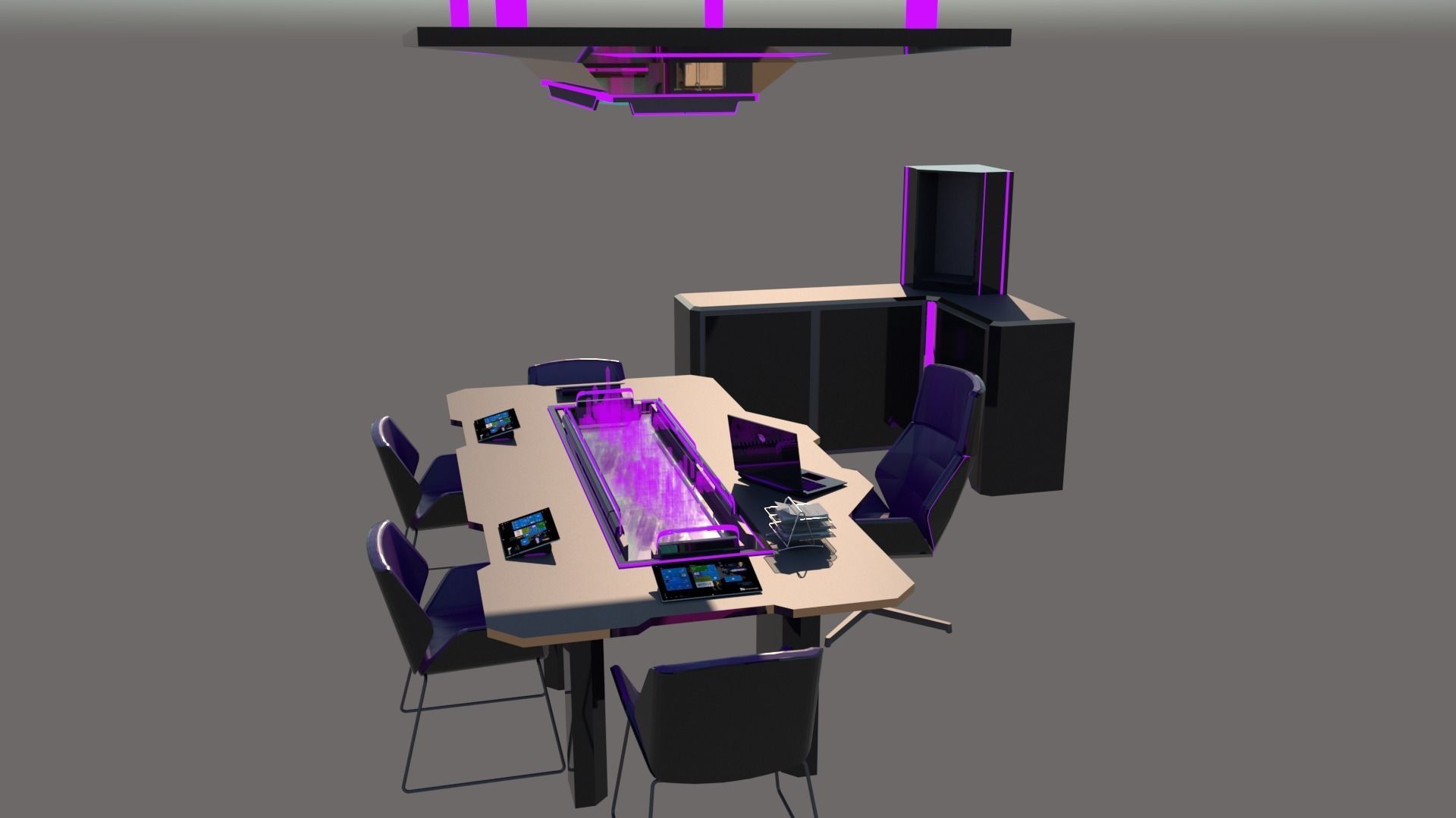 Futuristic Executive Table  3D model_3