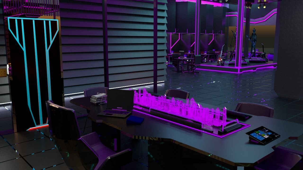 Futuristic Executive Table  3D model_1