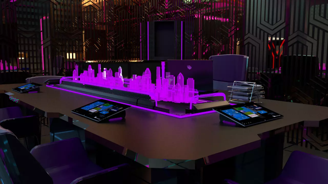 Futuristic Executive Table  3D model_0