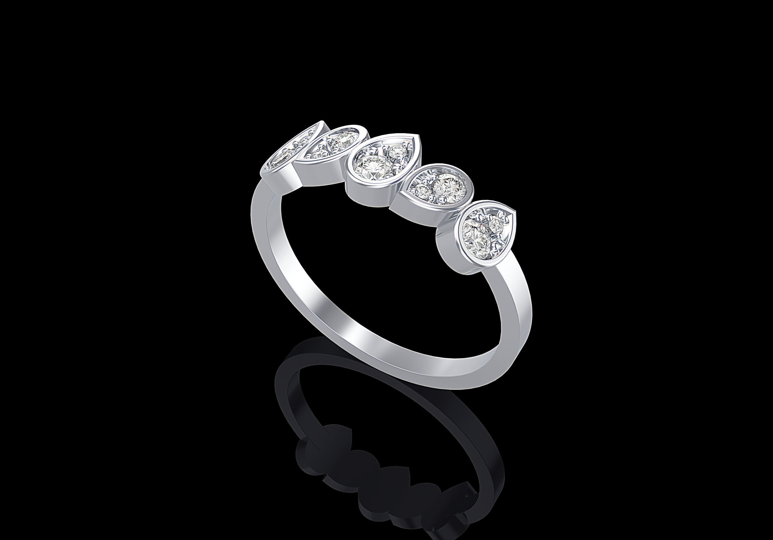 Fashion Chaumet ring with diamonds  3D print model_13