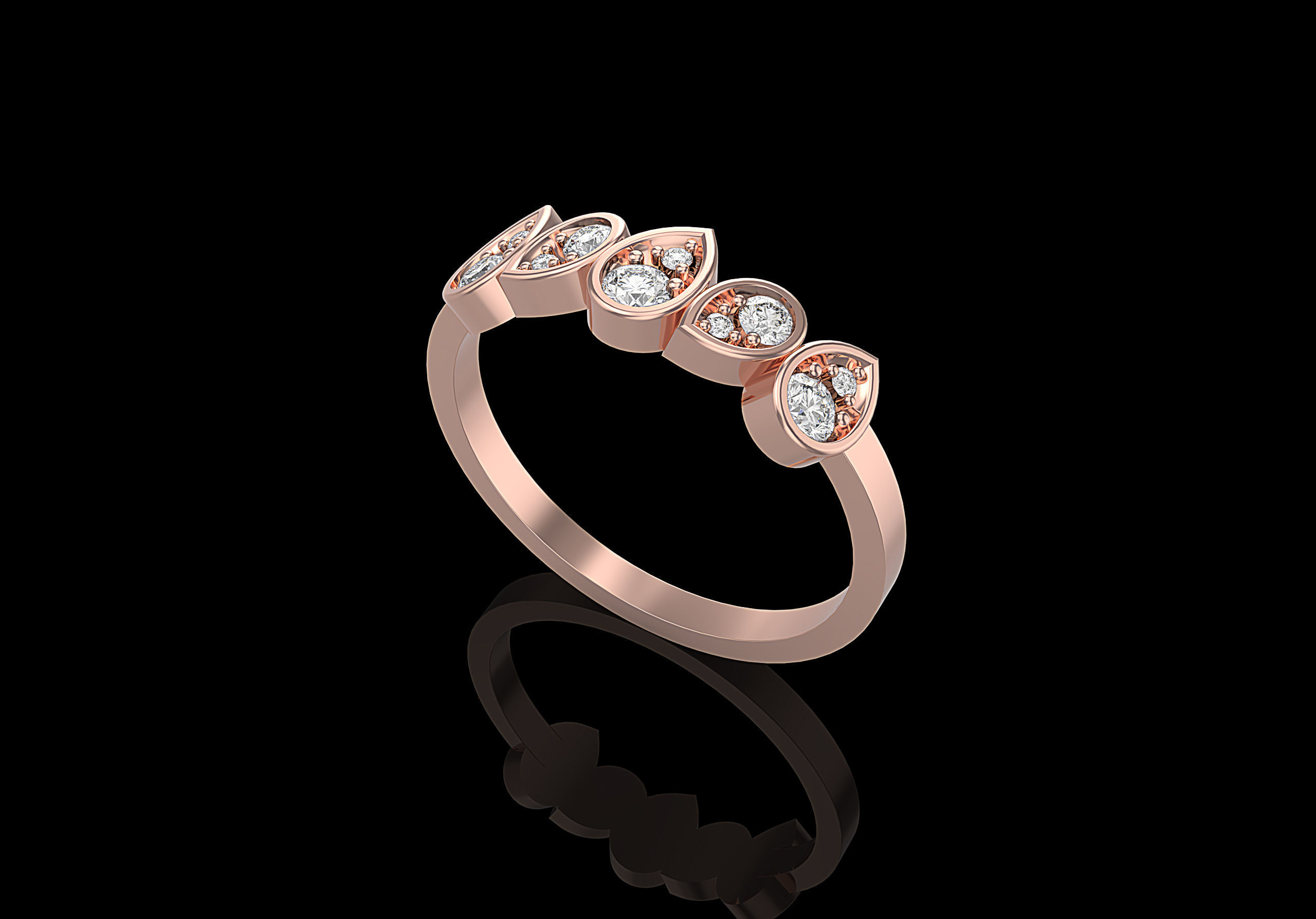Fashion Chaumet ring with diamonds  3D print model_2