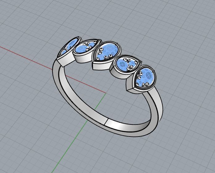 Fashion Chaumet ring with diamonds  3D print model_3