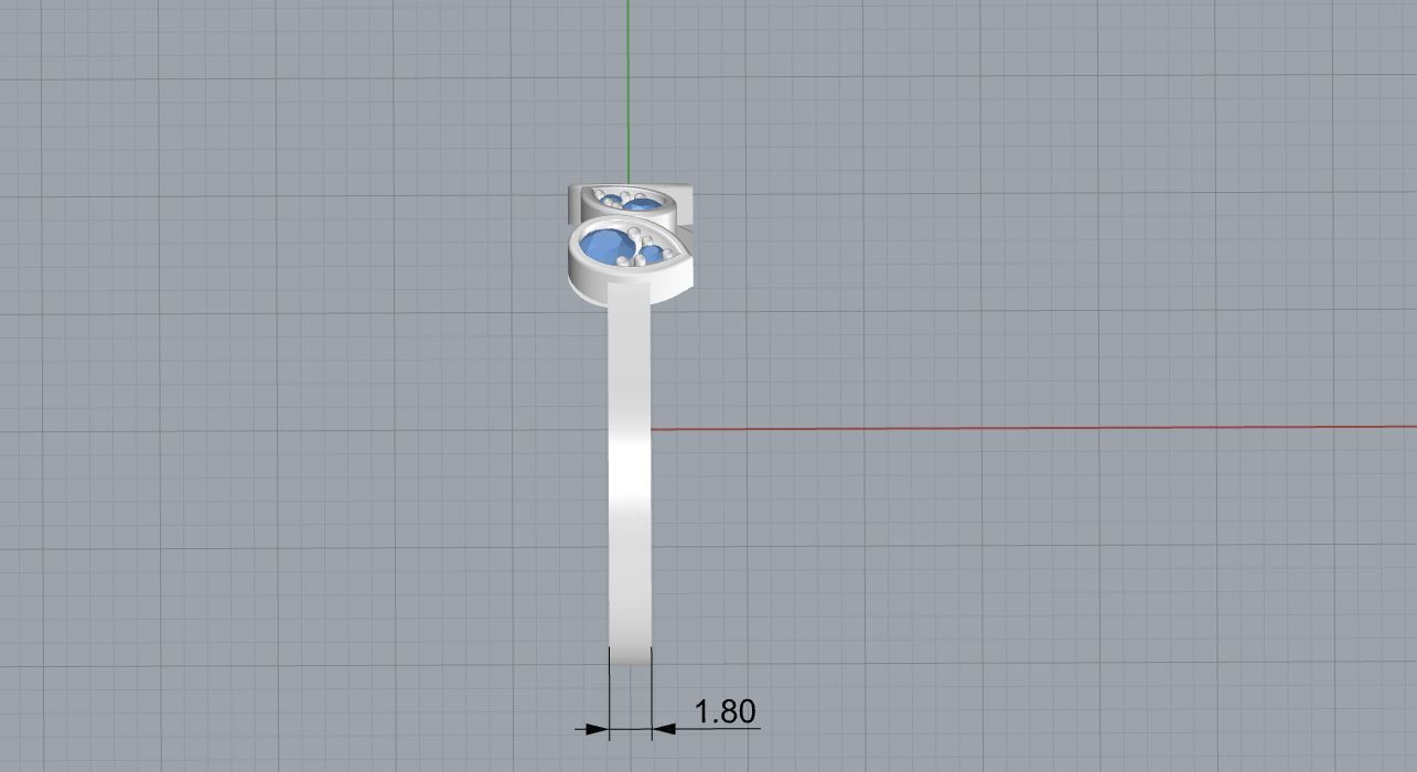 Fashion Chaumet ring with diamonds  3D print model_7